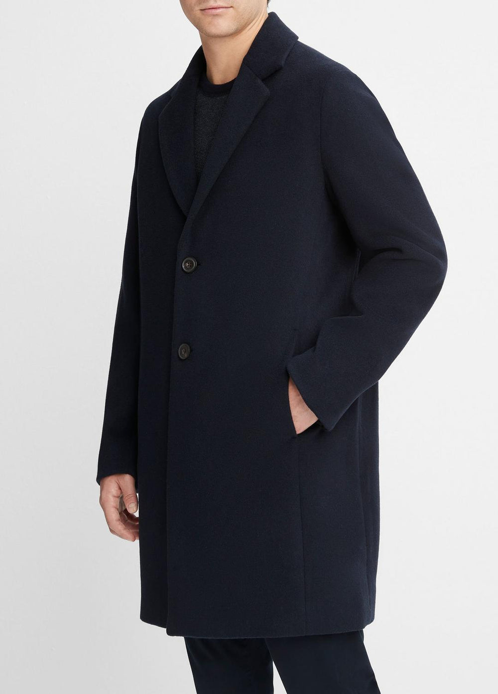 Classic Italian Wool-Blend Coat in Jackets & Outerwear - COASTAL BLUE