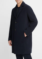 Classic Italian Wool-Blend Coat in Jackets & Outerwear - COASTAL BLUE