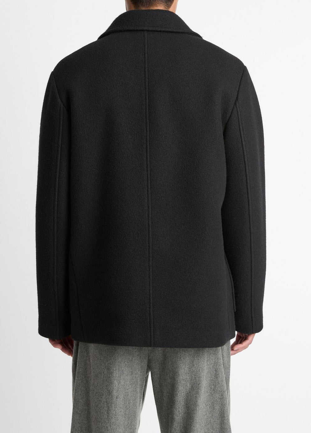 Italian Wool-Blend Peacoat in Coats - BLACK