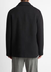 Italian Wool-Blend Peacoat in Coats - BLACK