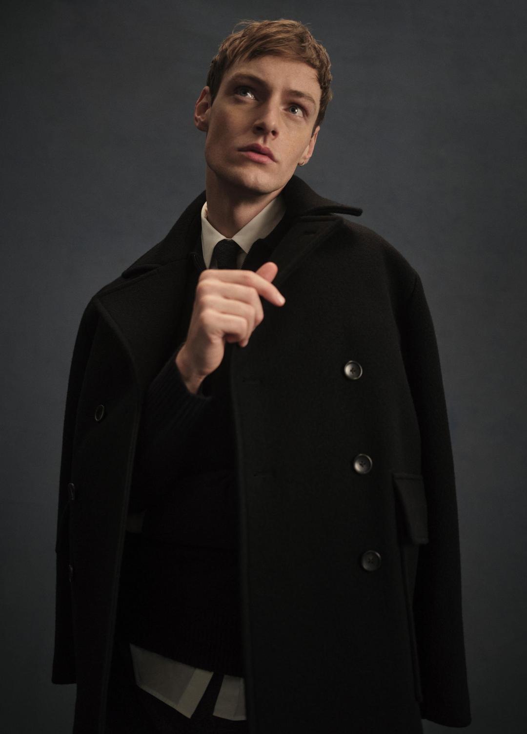 Italian Wool-Blend Peacoat in Coats - BLACK