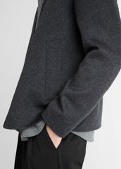Splittable Wool-Blend Zip-Front Jacket in Jackets - HEATHER BLACK