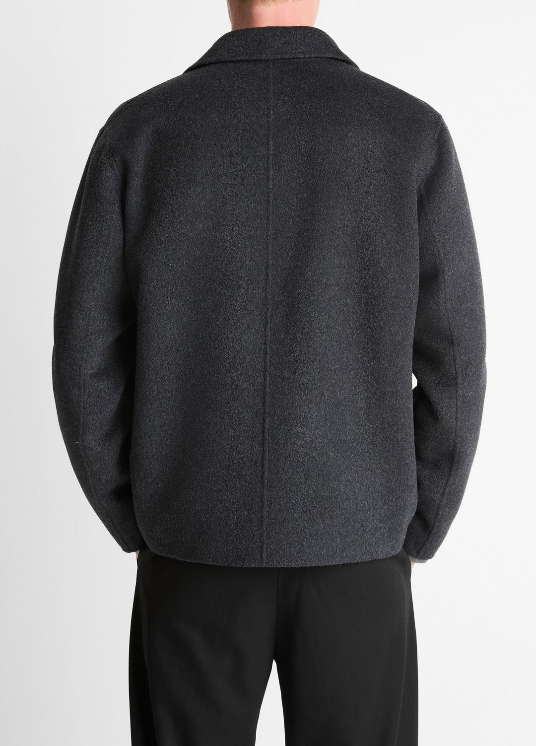Splittable Wool-Blend Zip-Front Jacket in Jackets - HEATHER BLACK