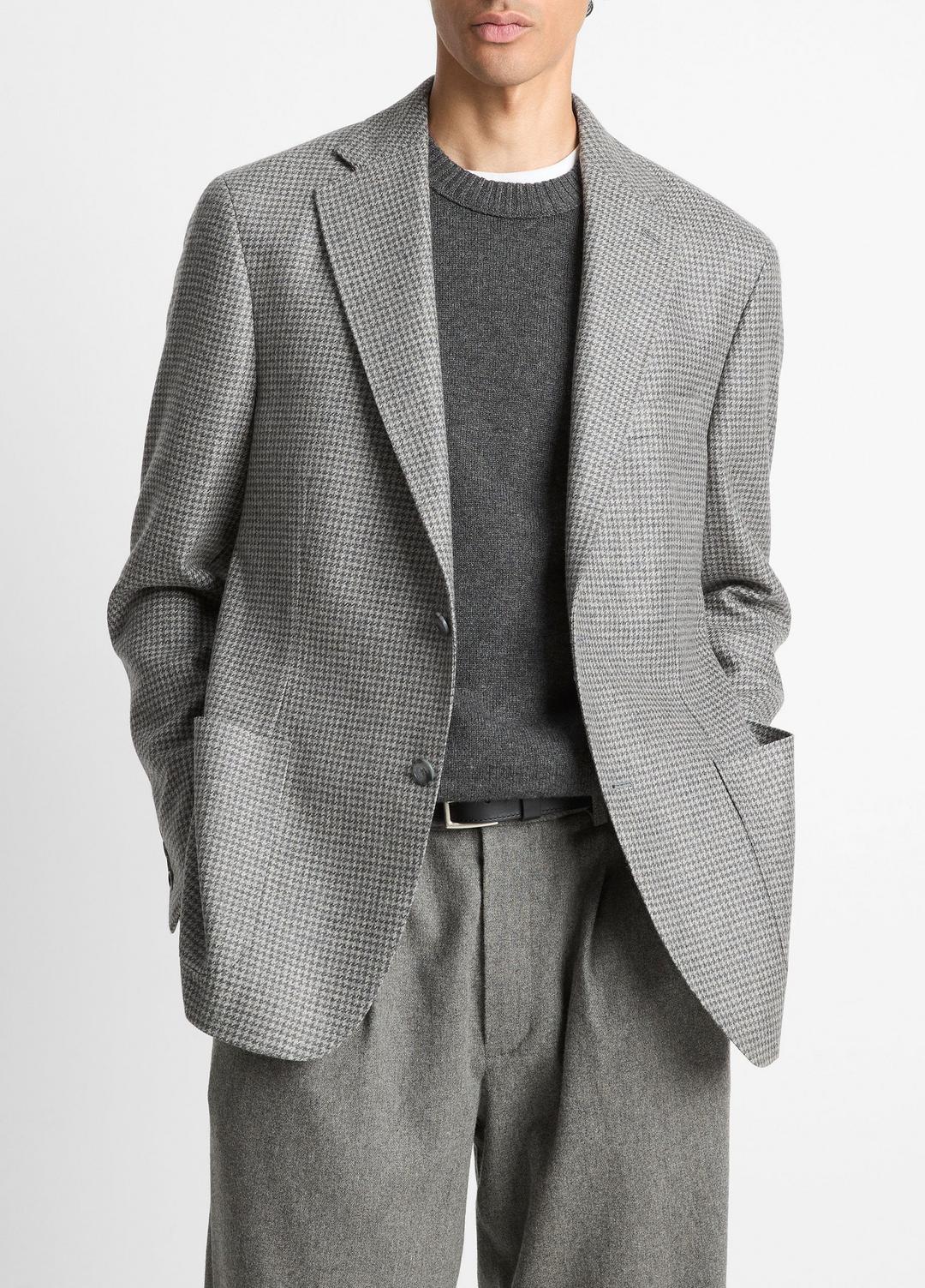Houndstooth Cashmere Relaxed Sport Coat in Blazers - GREY/BROWN
