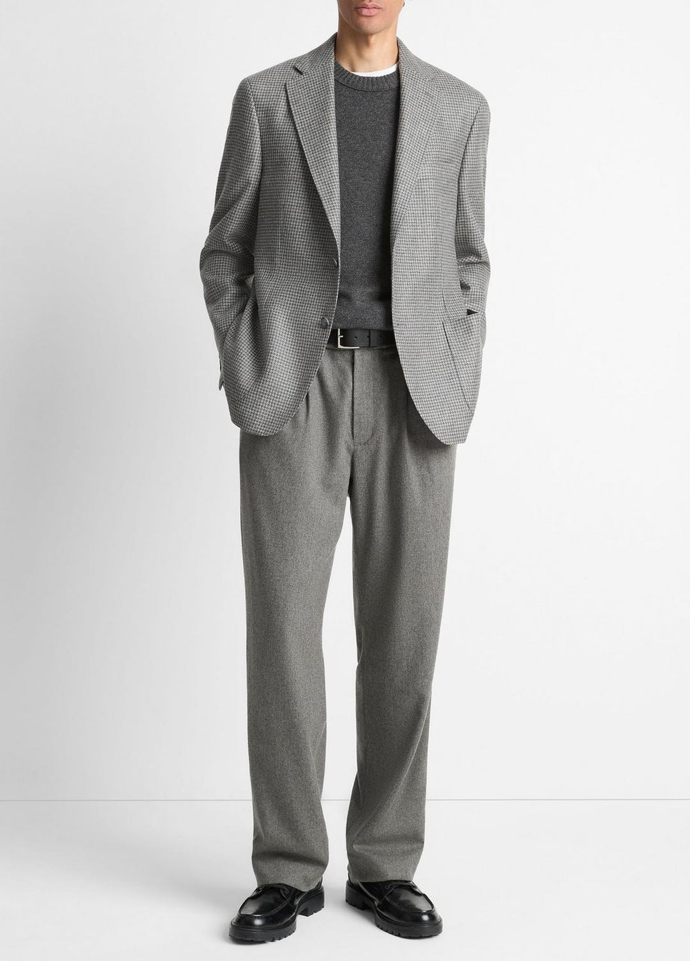 Houndstooth Cashmere Relaxed Sport Coat in Blazers - GREY/BROWN