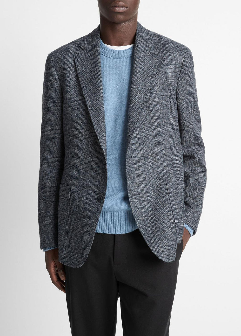 Plaid Alpaca-Blend Relaxed Sport Coat in Blazers - NAVY/BLUE