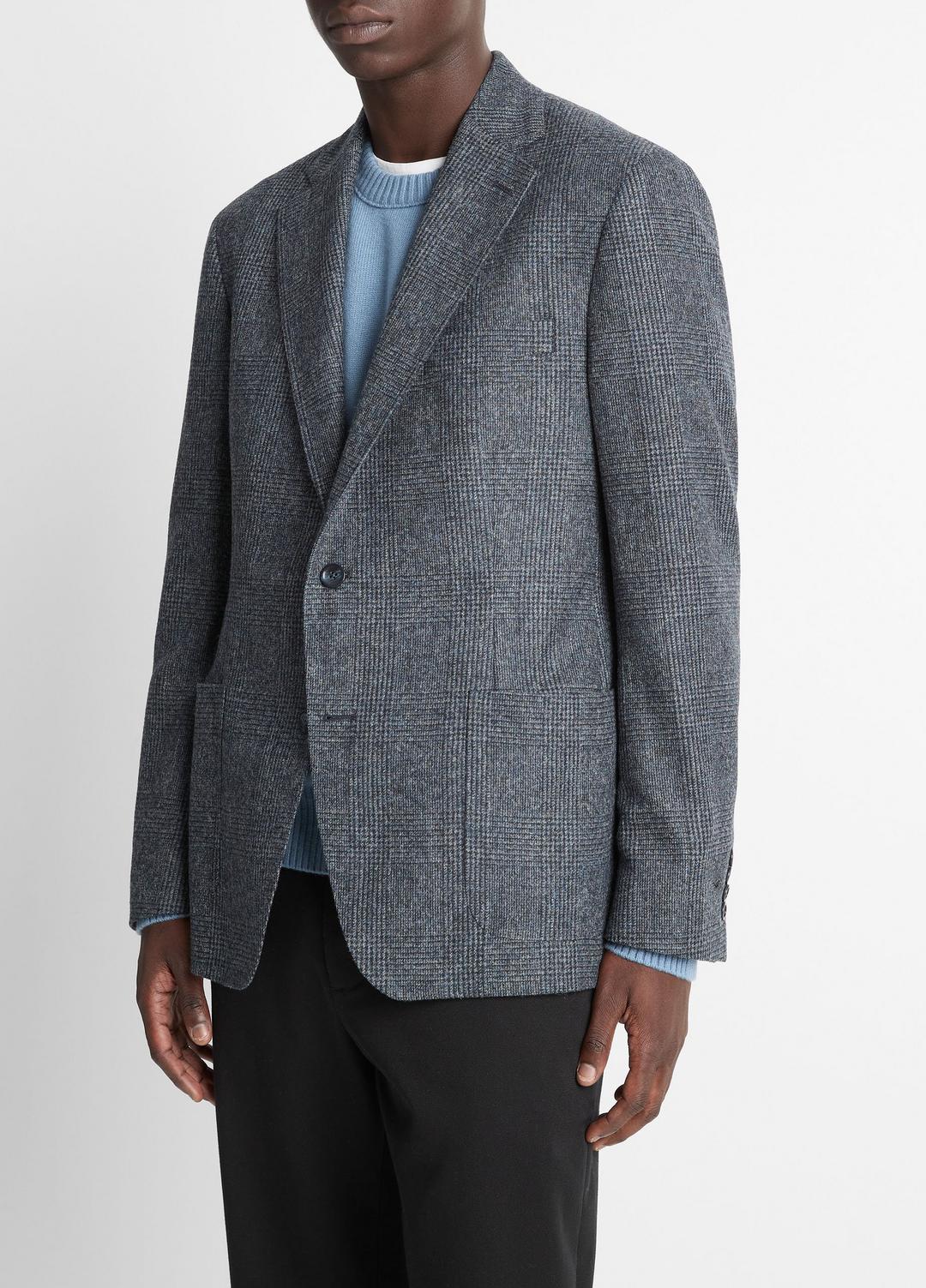 Plaid Alpaca-Blend Relaxed Sport Coat in Blazers - NAVY/BLUE