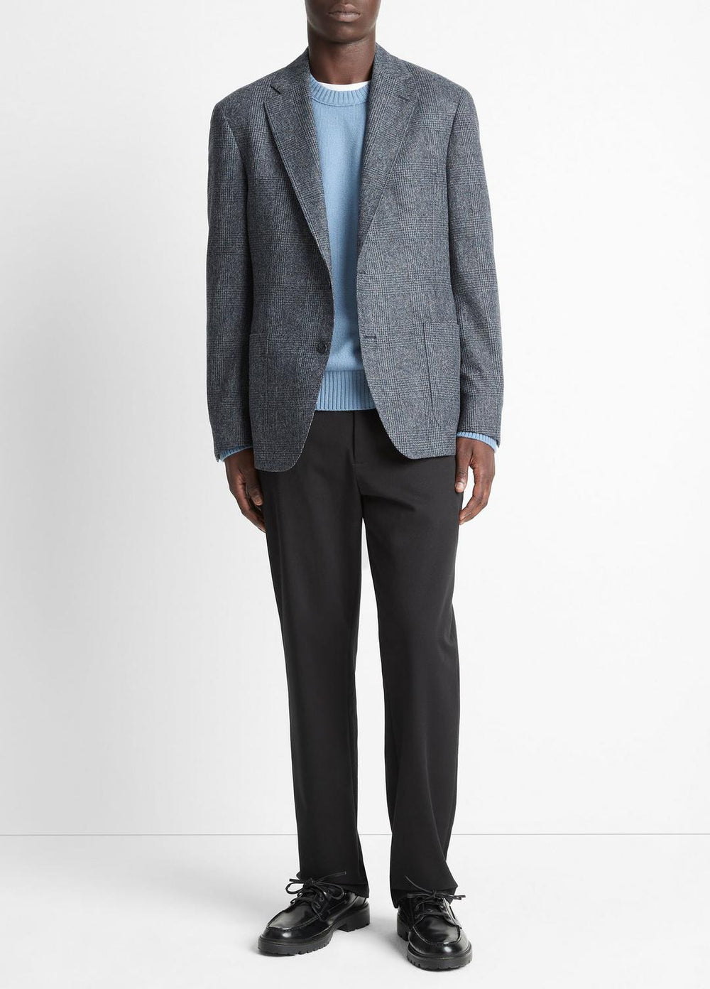 Plaid Alpaca-Blend Relaxed Sport Coat in Blazers - NAVY/BLUE