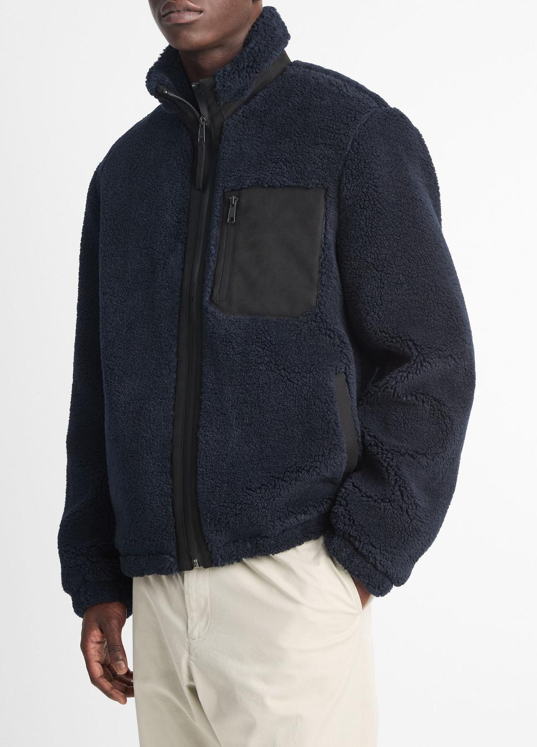 Sherpa Zip Jacket in Jackets - COASTAL BLUE