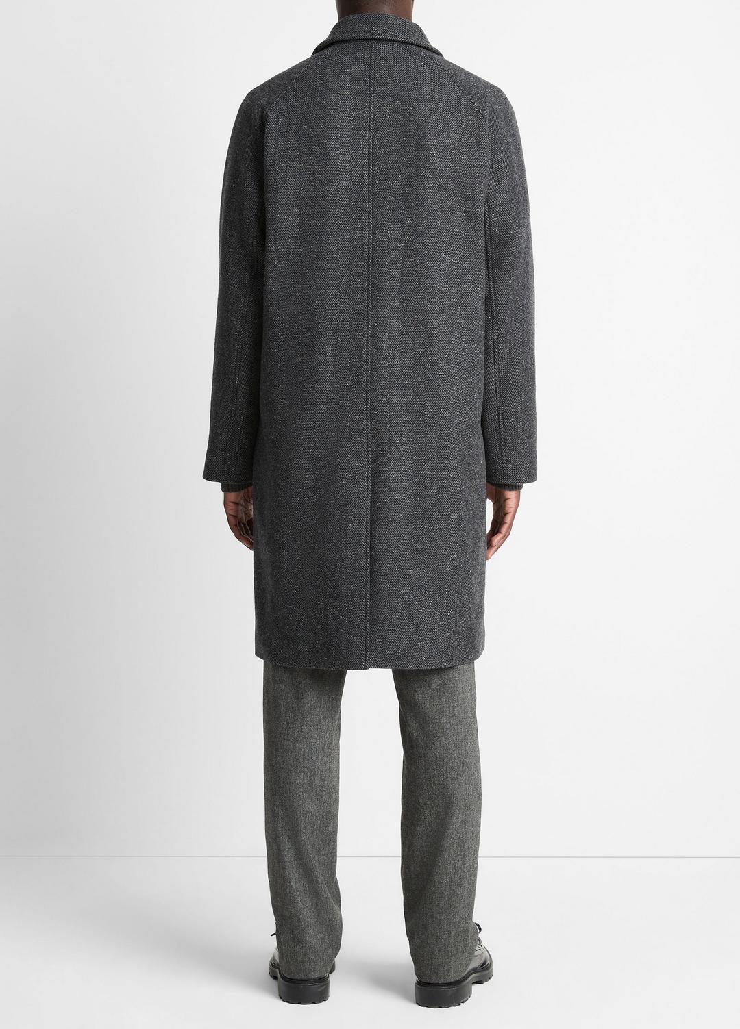 Italian Wool-Blend Balmacaan Coat in Coats - HEATHER CHARCOAL