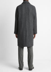 Italian Wool-Blend Balmacaan Coat in Coats - HEATHER CHARCOAL