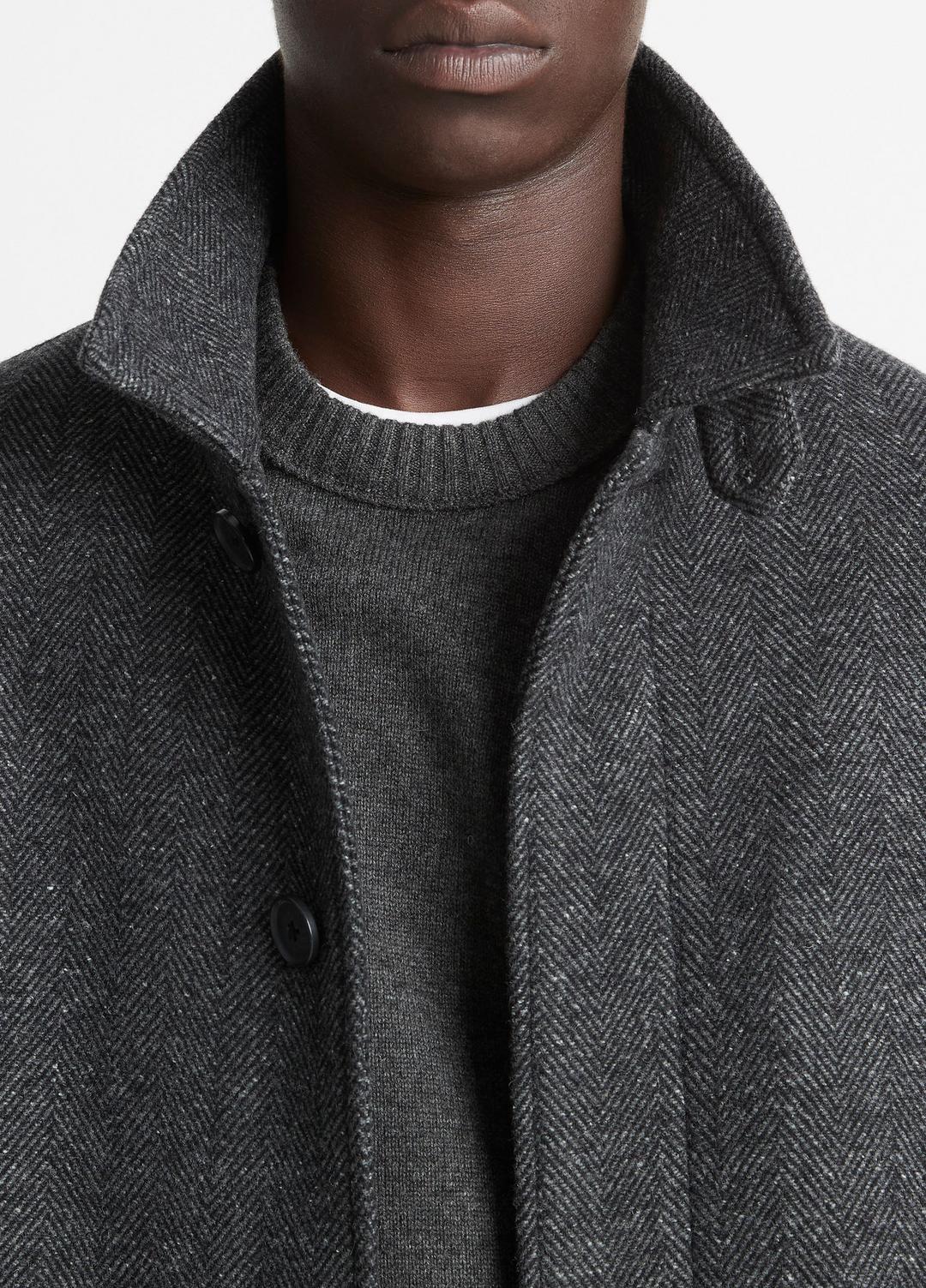 Italian Wool-Blend Balmacaan Coat in Coats - HEATHER CHARCOAL