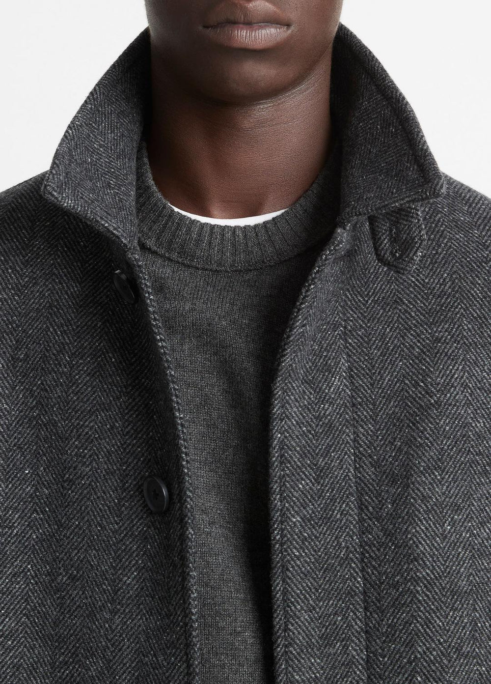 Italian Wool-Blend Balmacaan Coat in Coats - HEATHER CHARCOAL