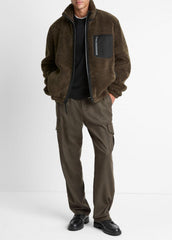 Sherpa Zip Jacket in Jackets - DARK LEAF