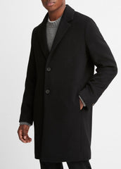 Classic Italian Wool-Blend Coat in Jackets & Outerwear - BLACK