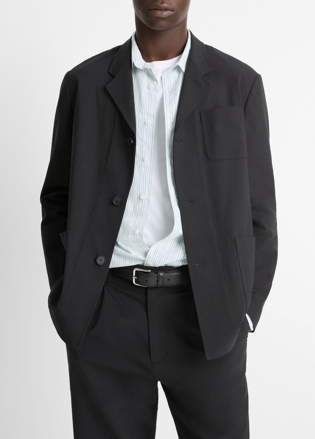 Tailored Utility Blazer in Blazers - BLACK