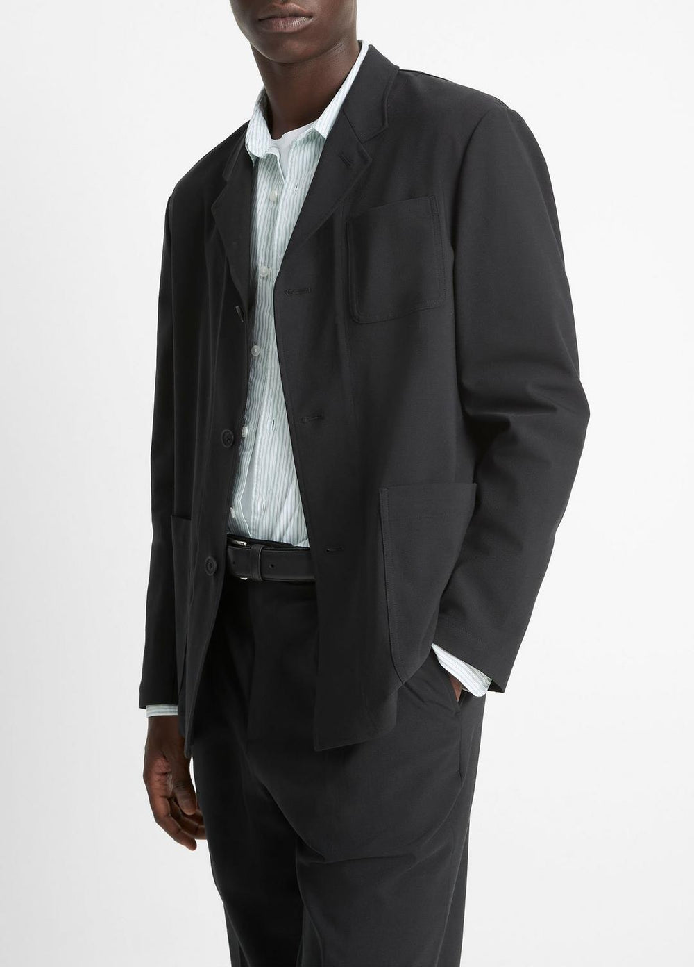 Tailored Utility Blazer in Blazers - BLACK