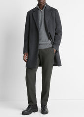 Classic Italian Wool-Blend Coat in Jackets & Outerwear - HEATHER CHARCOAL