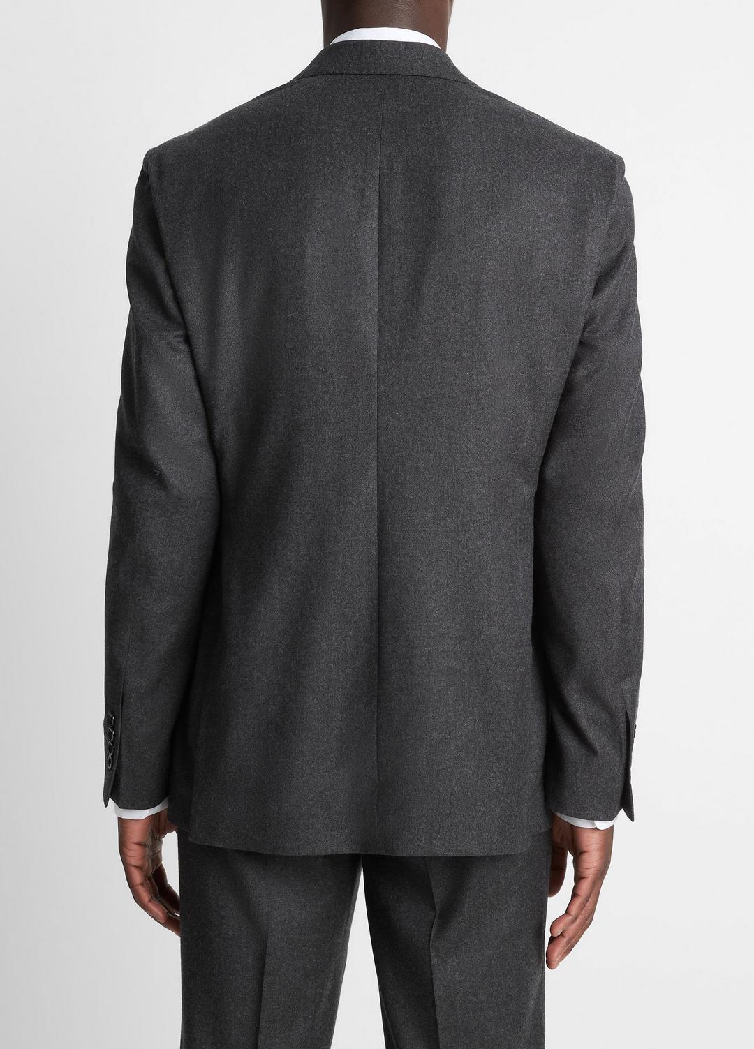 Wool-Silk Flannel Relaxed Sport Coat in Blazers - CHARCOAL