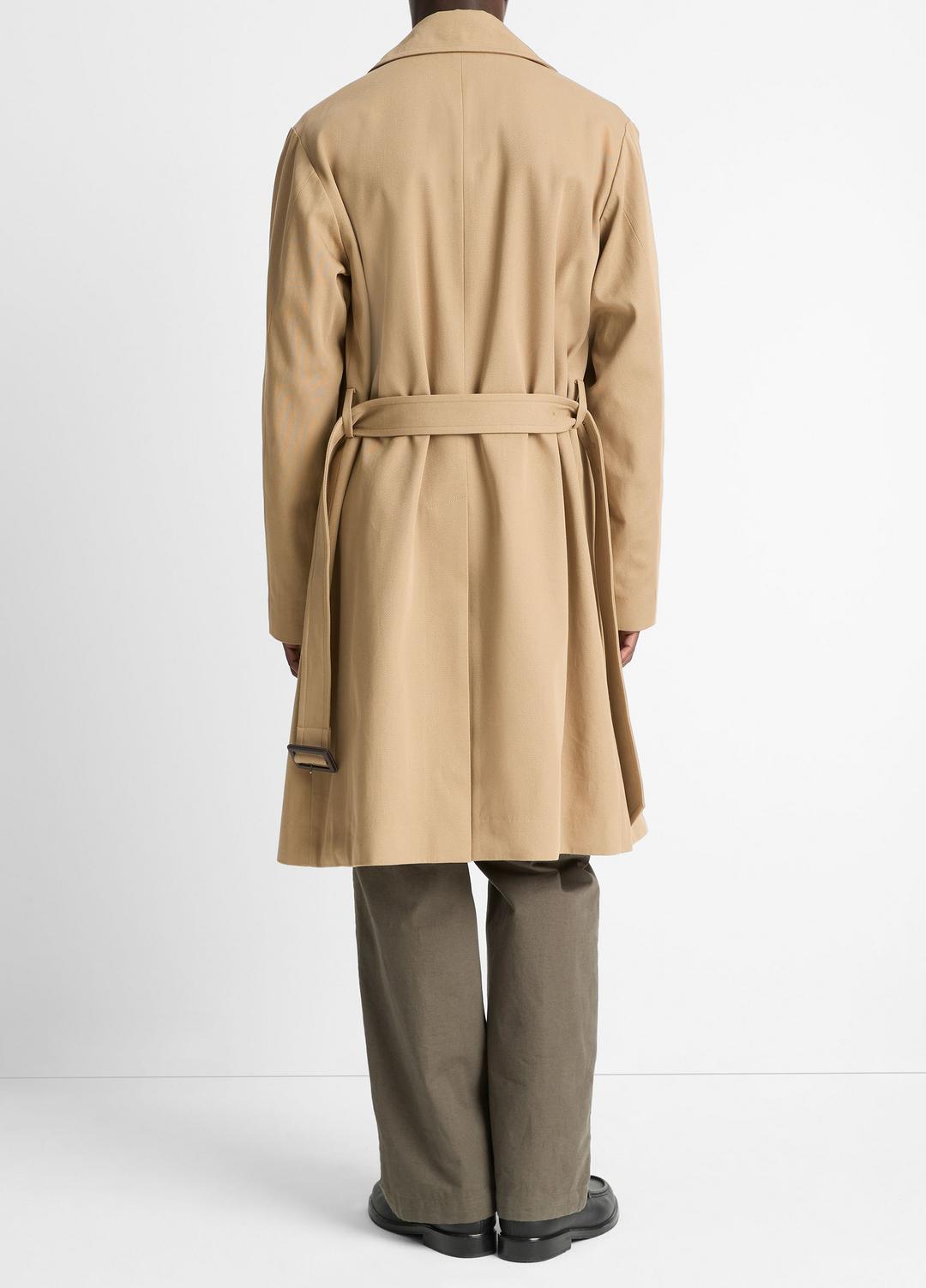 Italian Cotton Double-Breasted Trench Coat in Coats - LIGHT BEACHWOOD