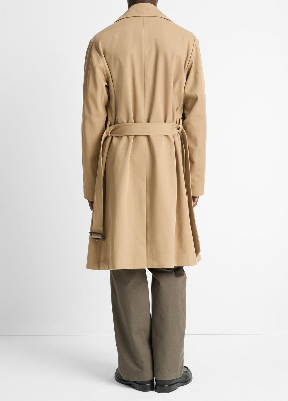 Italian Cotton Double-Breasted Trench Coat in Coats - LIGHT BEACHWOOD