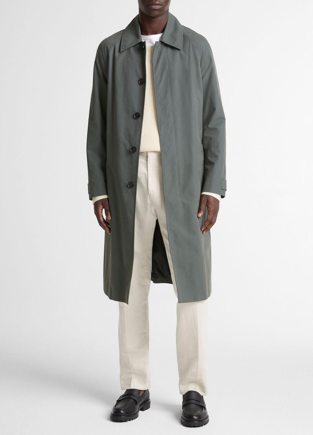 Cotton-Blend Single-Breasted Trench Coat in Coats - SLATE