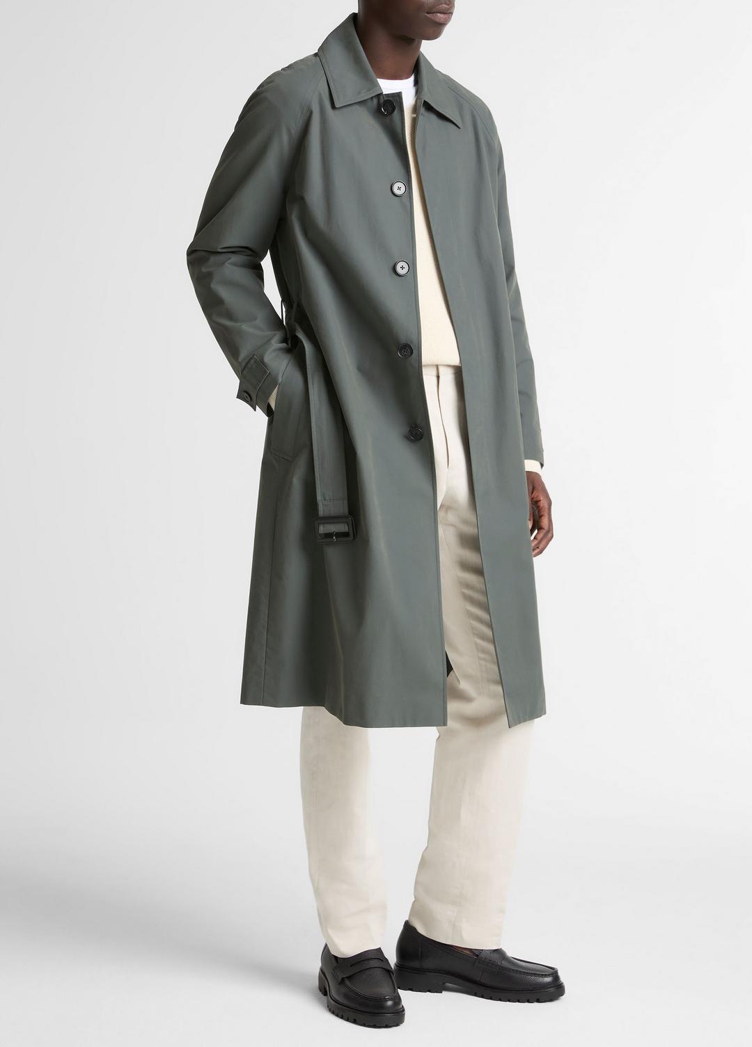 Cotton-Blend Single-Breasted Trench Coat in Coats - SLATE