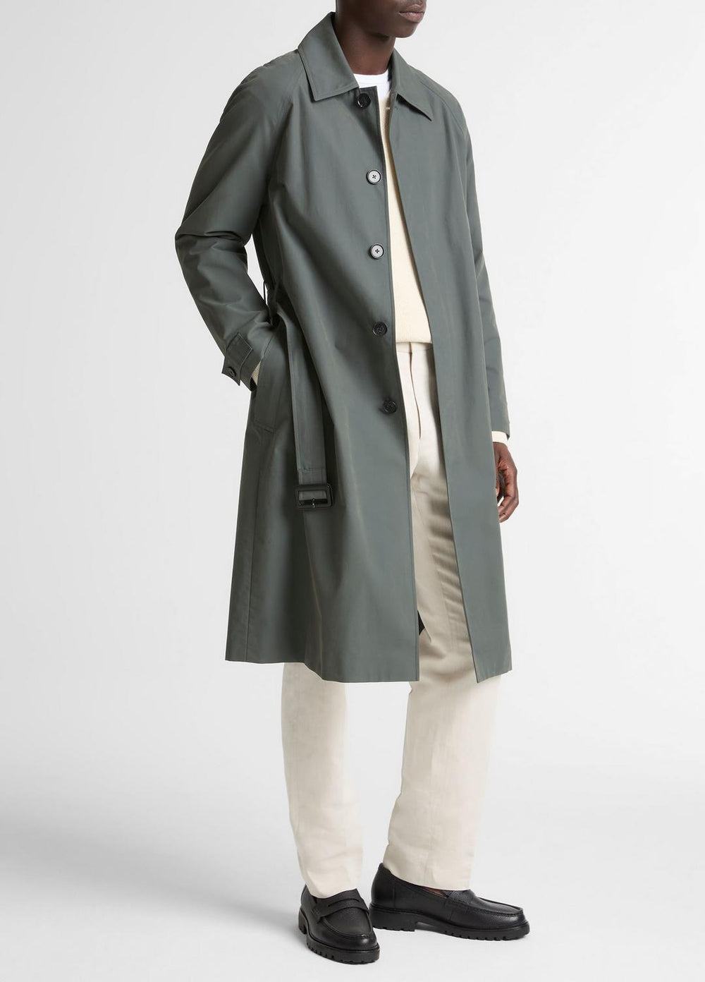 Cotton-Blend Single-Breasted Trench Coat in Coats - SLATE