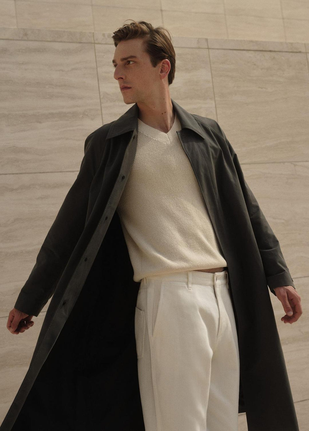 Cotton-Blend Single-Breasted Trench Coat in Coats - SLATE