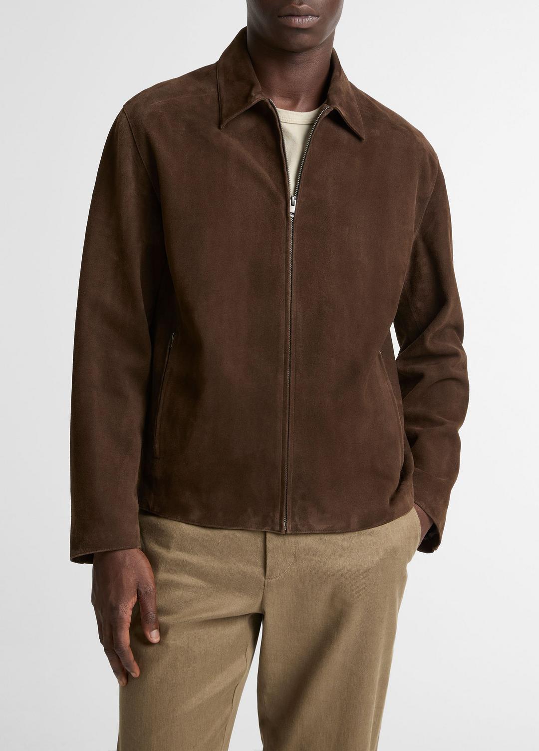 Suede Moto Jacket in Jackets - ESPRESSO