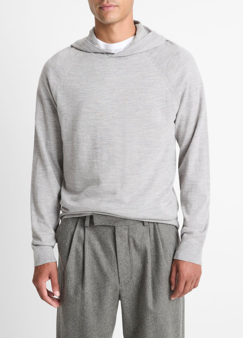 Featherweight Merino Wool-Cashmere Hoodie in Sweatshirts & Hoodies - HEATHER GREY