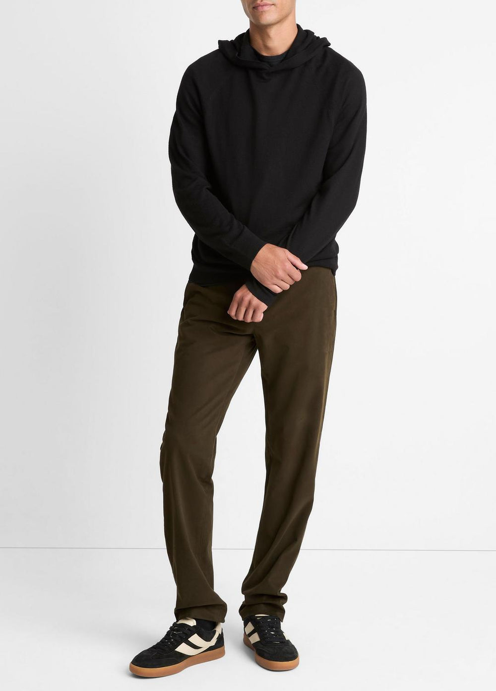 Featherweight Merino Wool-Cashmere Hoodie in Sweatshirts & Hoodies - BLACK