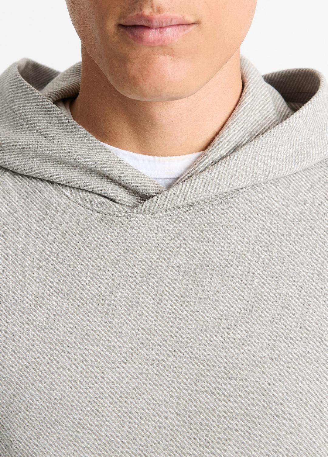 Broken Twill Pullover Hoodie in Sweatshirts & Hoodies - HEATHER GREY/OFF WHITE