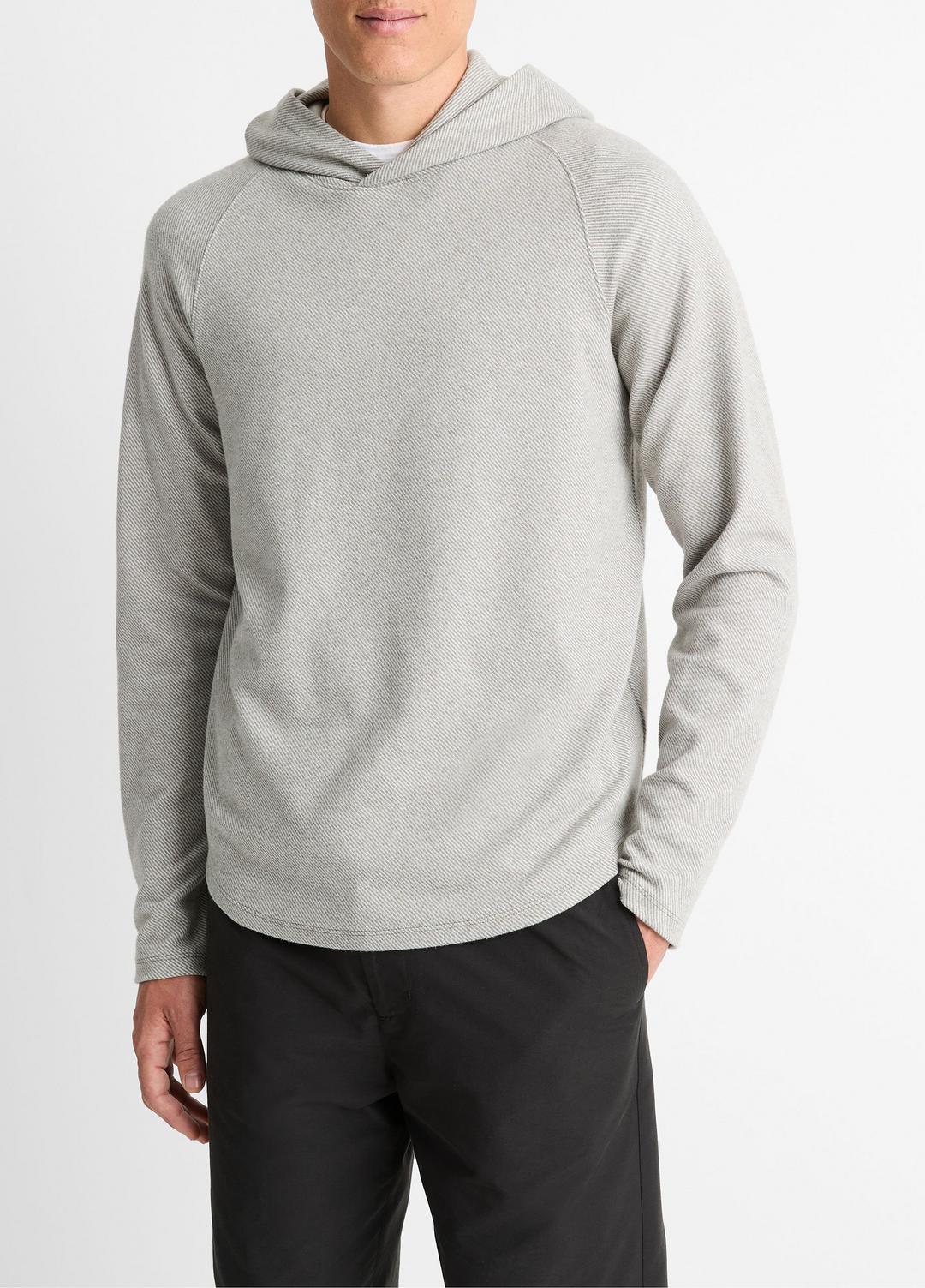 Broken Twill Pullover Hoodie in Sweatshirts & Hoodies - HEATHER GREY/OFF WHITE