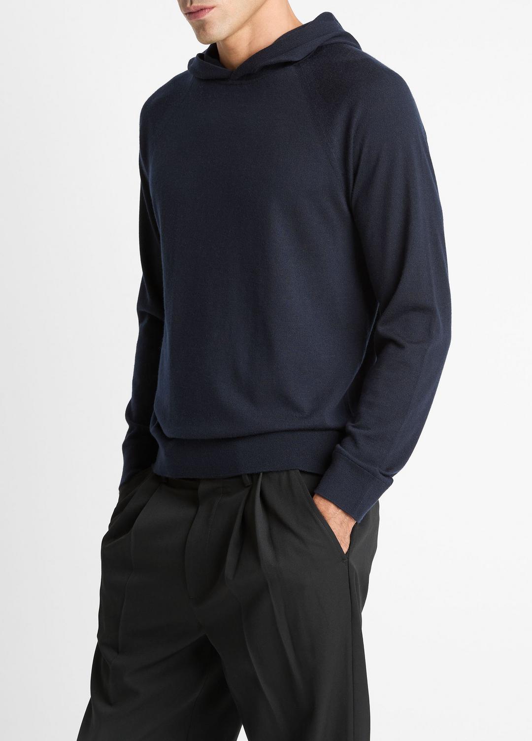 Featherweight Merino Wool-Cashmere Hoodie in Sweatshirts & Hoodies - COASTAL BLUE