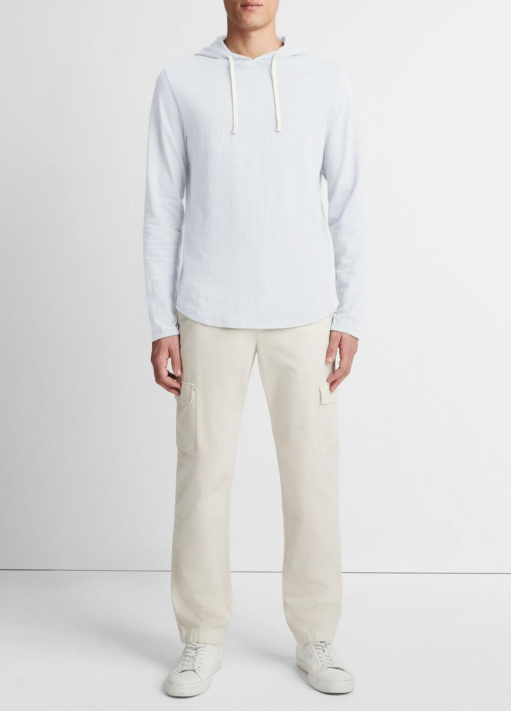 Textured Cotton Hoodie in Sweatshirts & Hoodies - SHIRTING BLUE