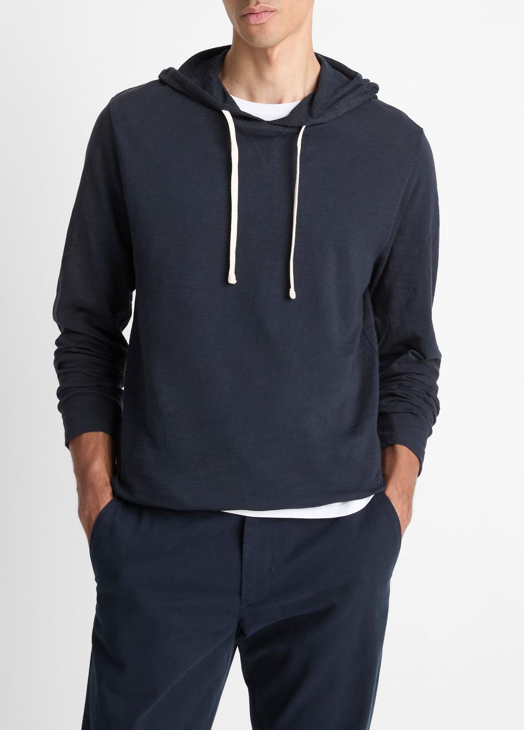 Textured Cotton Hoodie in Sweatshirts & Hoodies - COASTAL BLUE