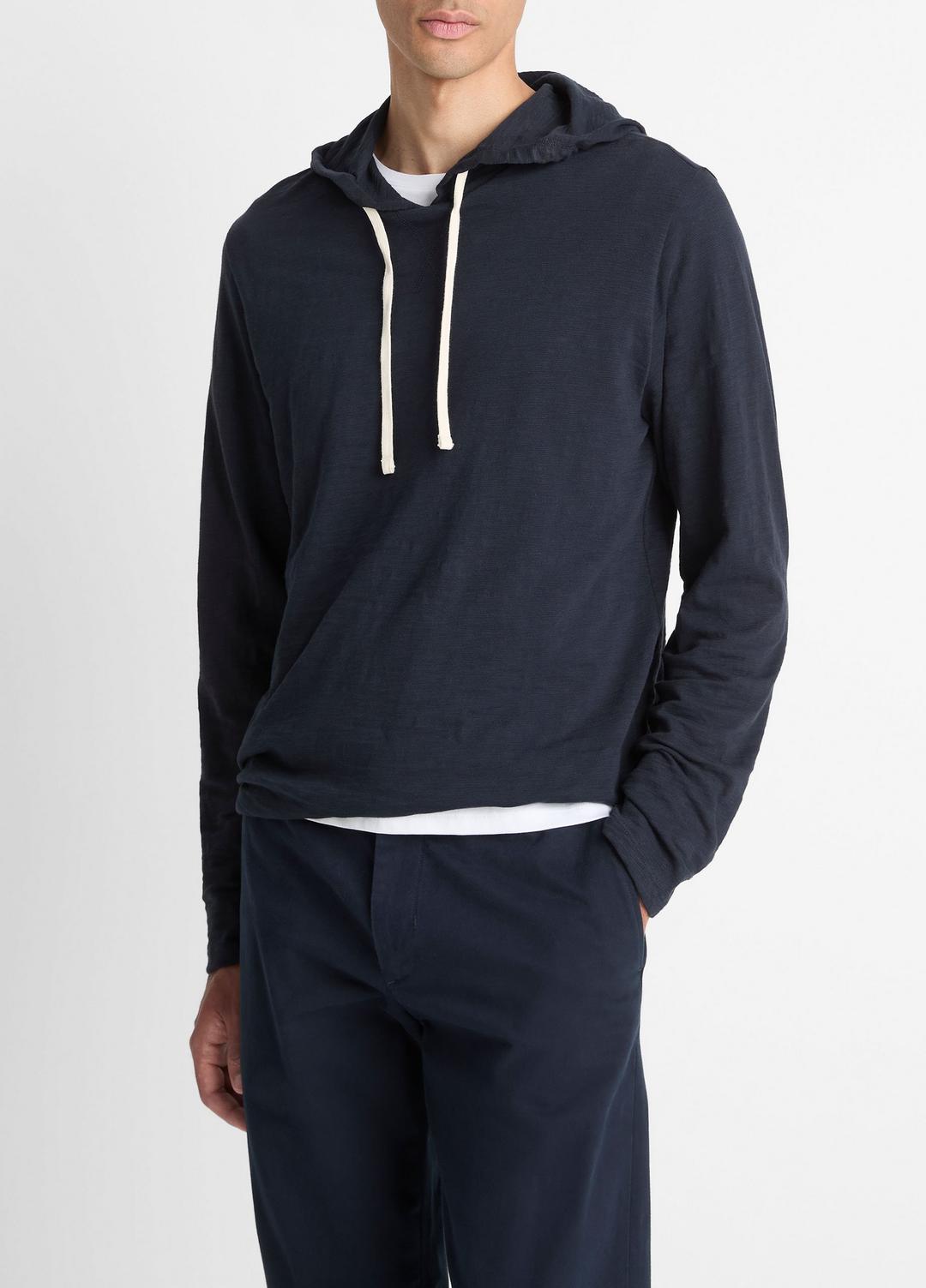 Textured Cotton Hoodie in Sweatshirts & Hoodies - COASTAL BLUE
