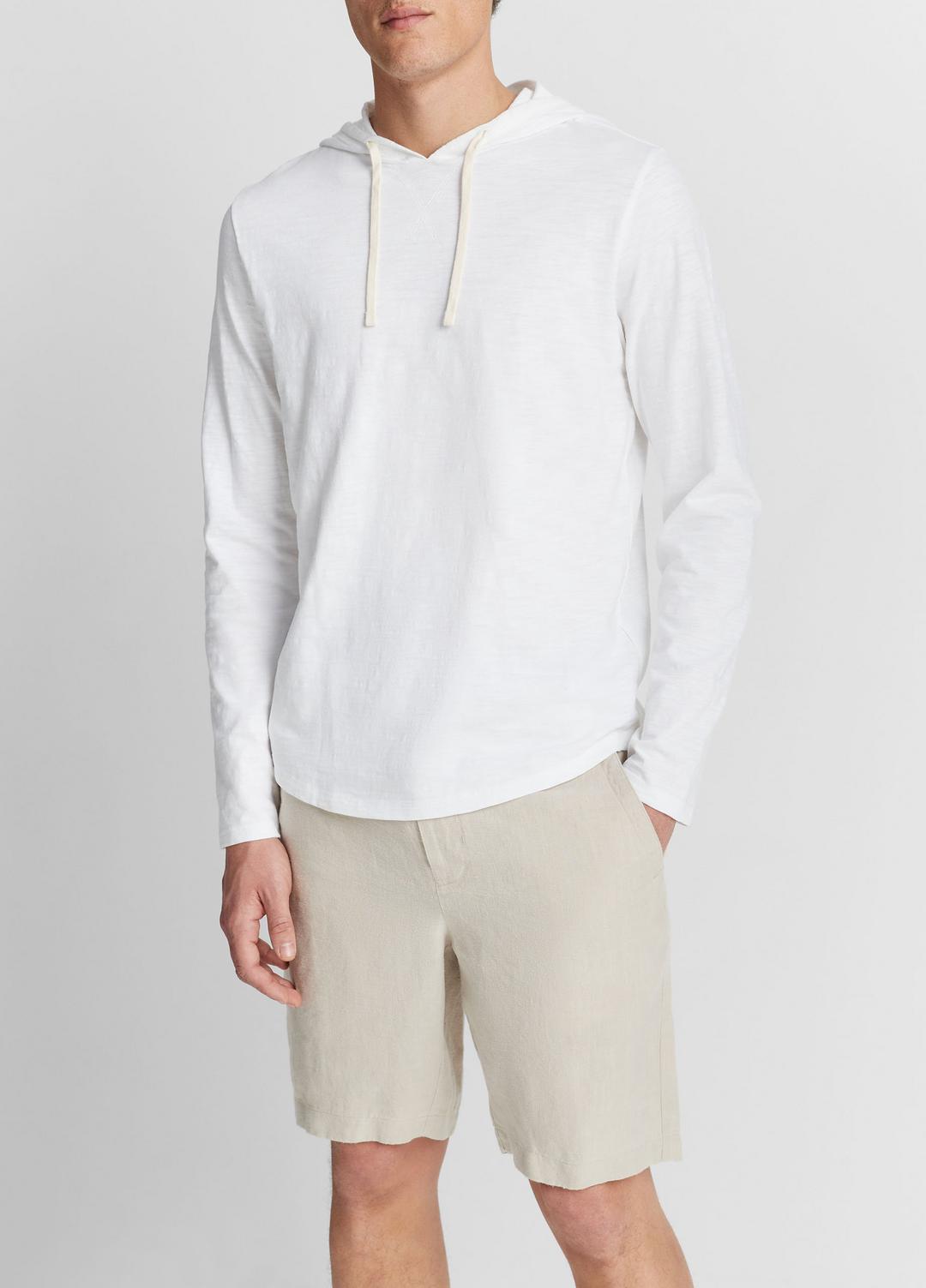 Textured Cotton Hoodie in Sweatshirts & Hoodies - OPTIC WHITE