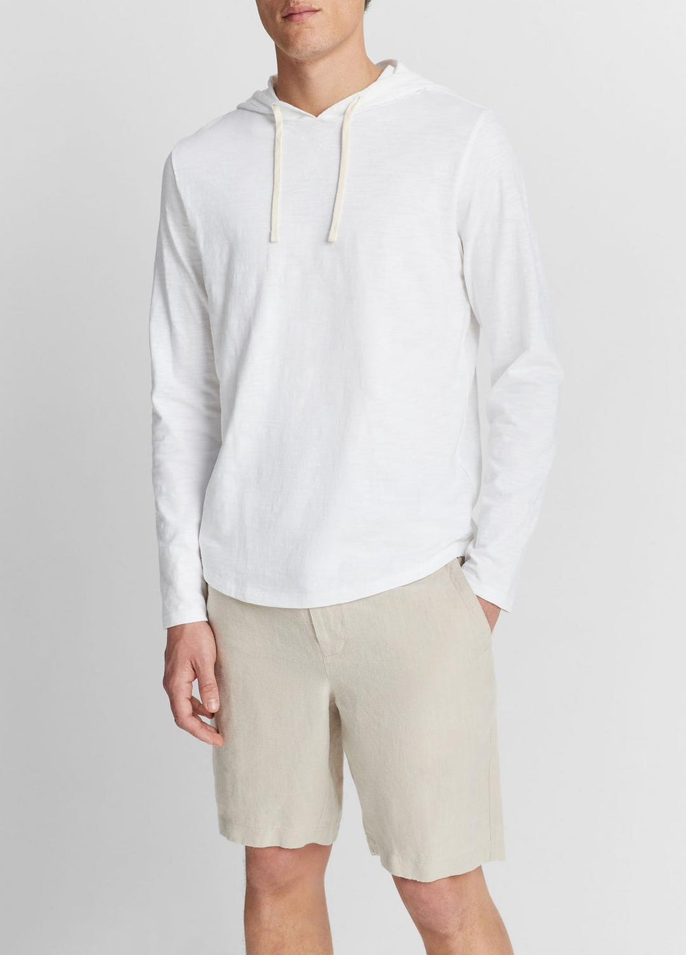 Textured Cotton Hoodie in Sweatshirts & Hoodies - OPTIC WHITE