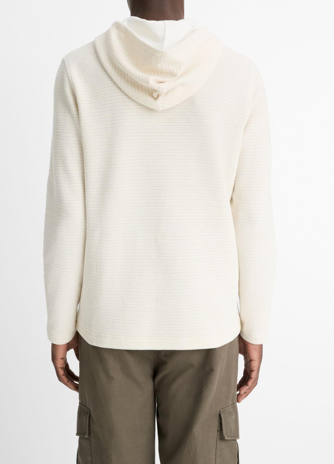 Variegated Stripe Double-Face Cotton-Blend Hoodie in Sweatshirts & Hoodies - BAJA SAND/NATURAL
