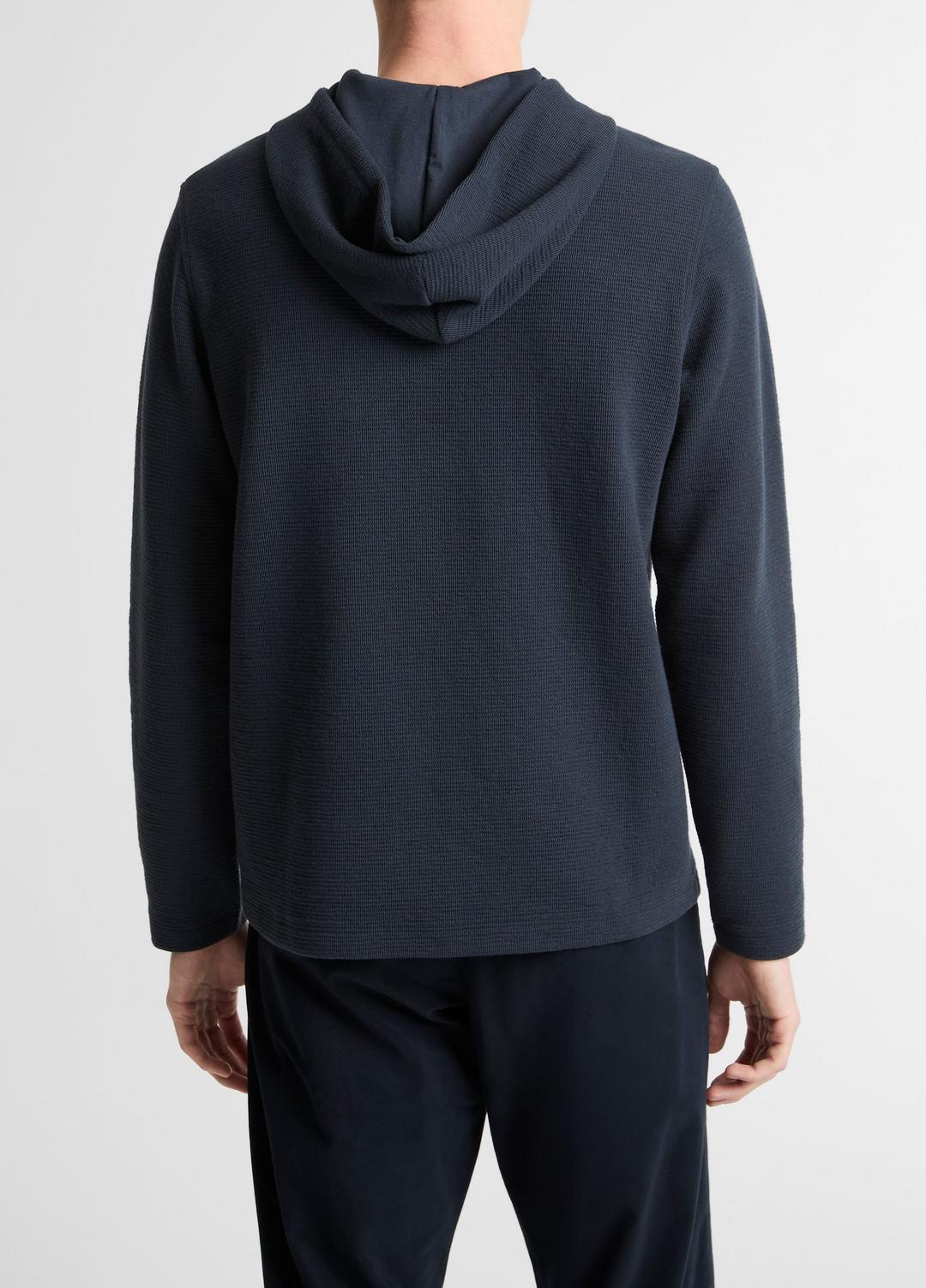 Variegated Stripe Double-Face Cotton-Blend Hoodie in Sweatshirts & Hoodies - COASTAL BLUE/COASTAL BLUE