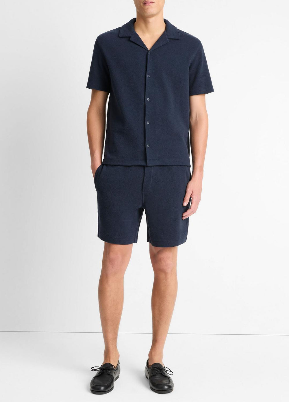 Cotton Bouclé Pull-On Short in Shorts - COASTAL BLUE
