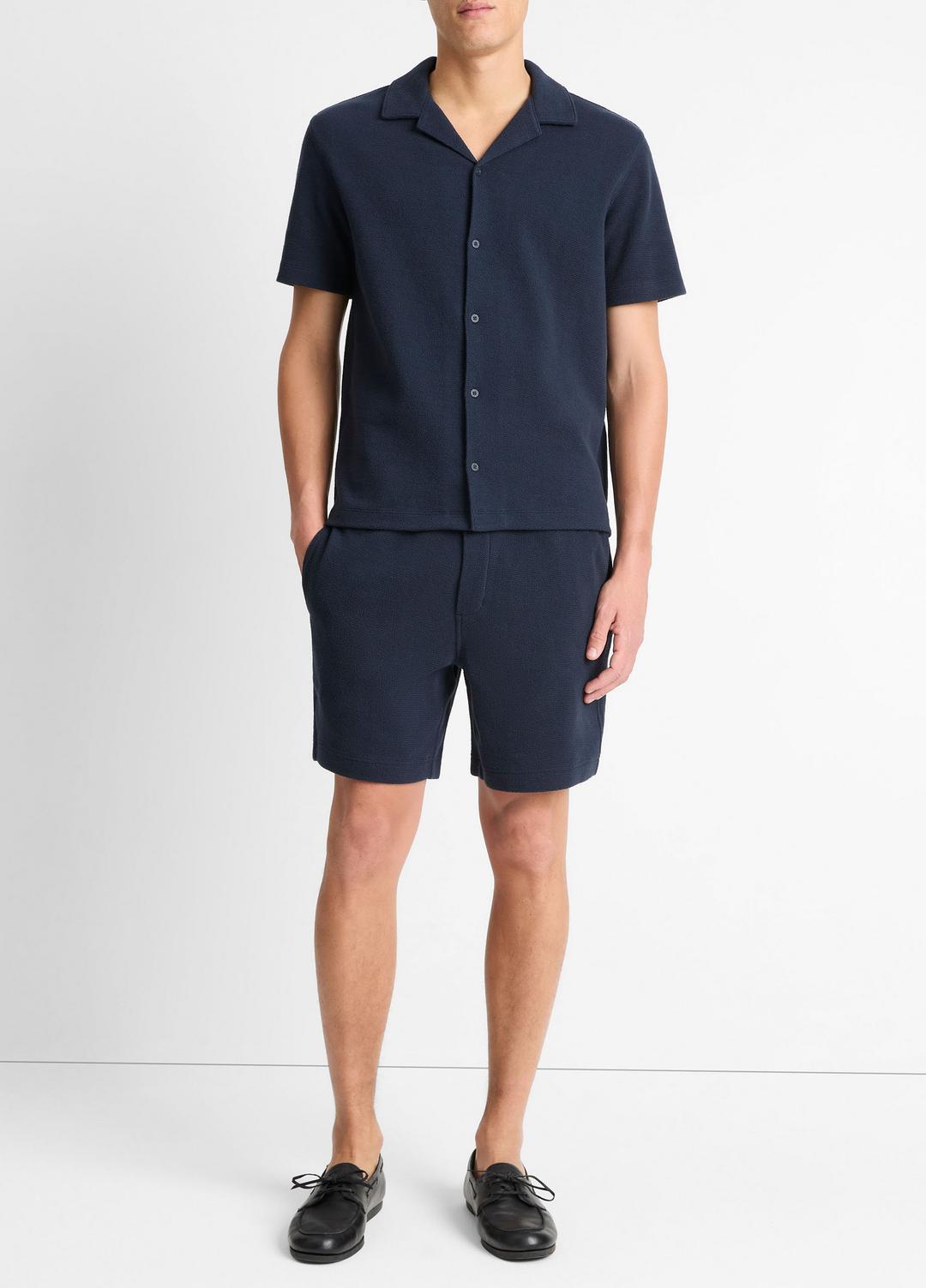 Cotton Bouclé Pull-On Short in Shorts - COASTAL BLUE