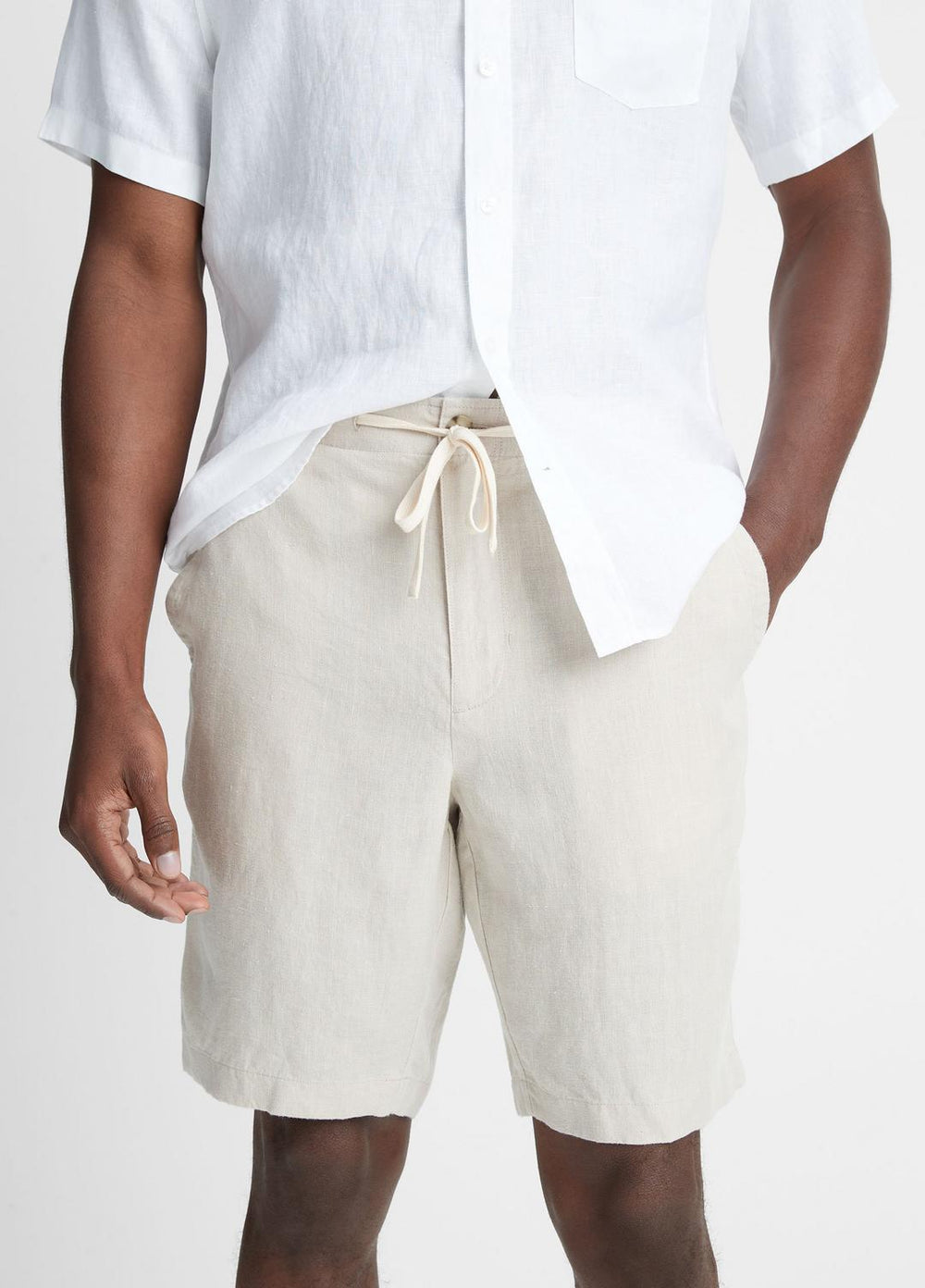 Hemp Drawstring Short in Shorts - PUMICE ROCK