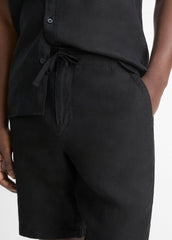 Hemp Drawstring Short in Shorts - BLACK