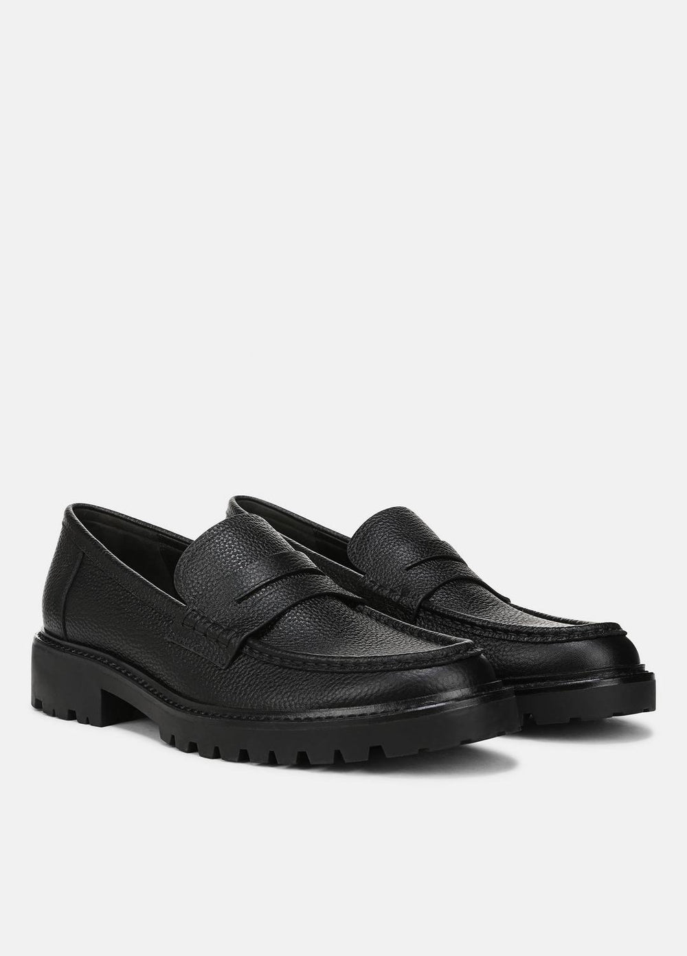 Delmore Leather Lug-Sole Loafer in Loafers - BLACK