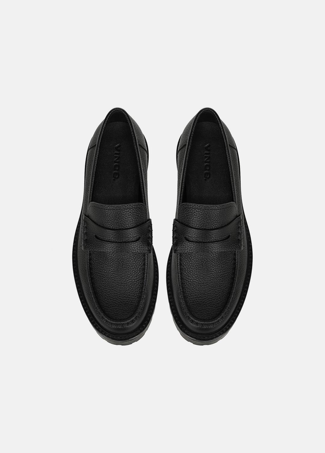 Delmore Leather Lug-Sole Loafer in Loafers - BLACK
