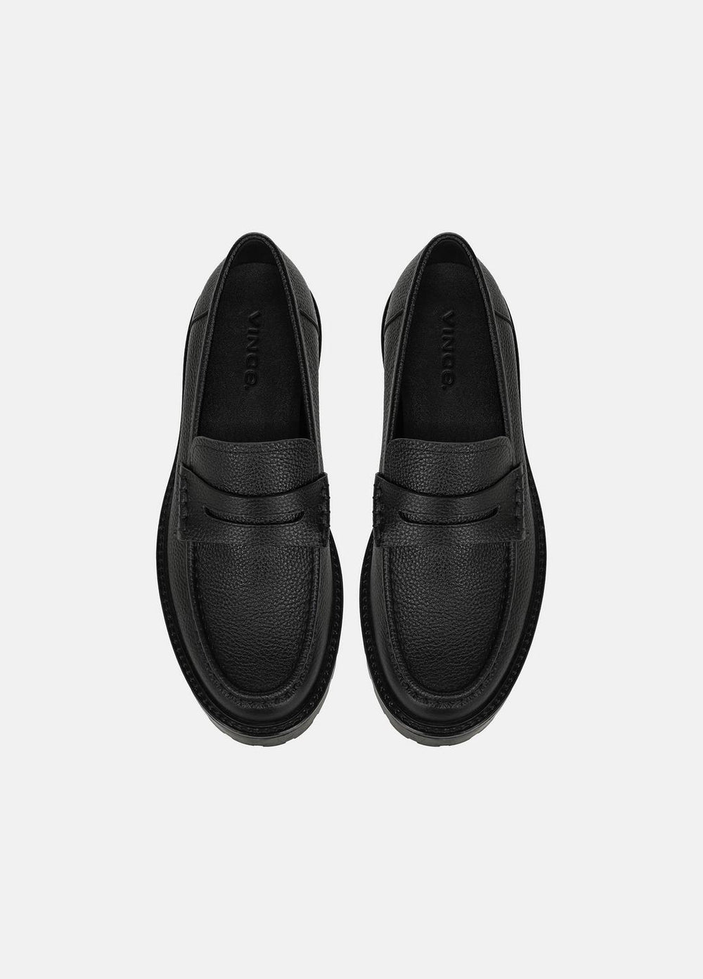 Delmore Leather Lug-Sole Loafer in Loafers - BLACK
