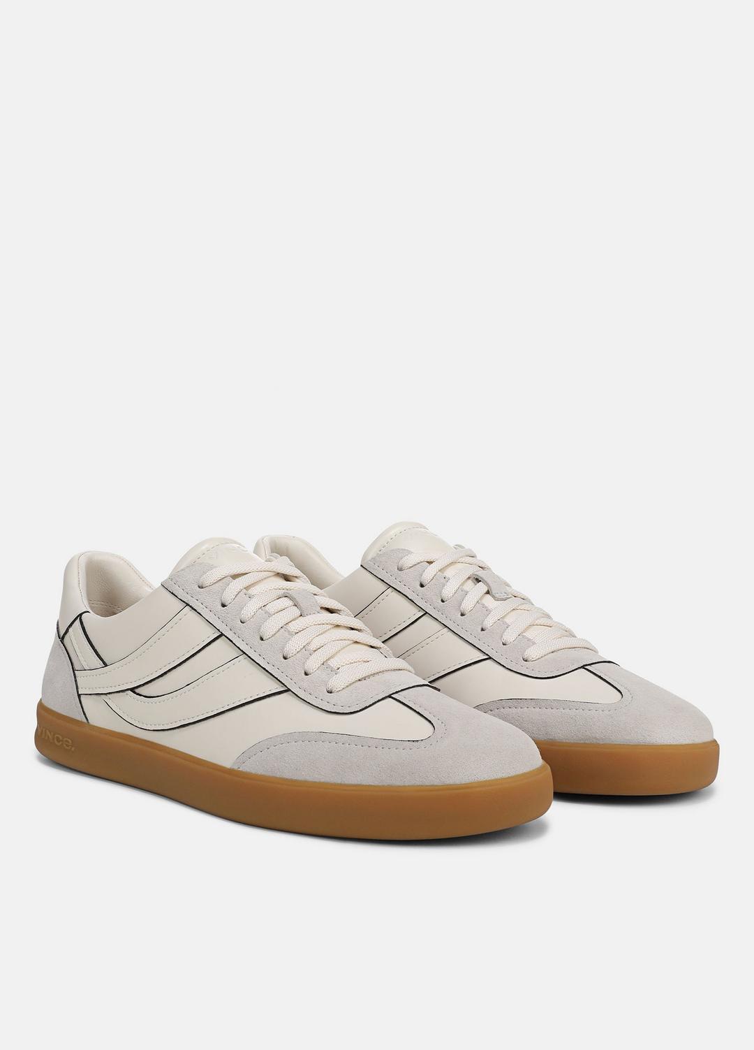 Oasis Contrast-Edge Leather & Suede Sneaker in Sneakers - HORCHATA/PEBBLE WHITE